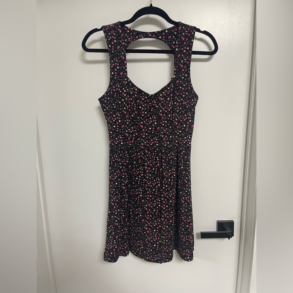 Floral Black Midi Dress